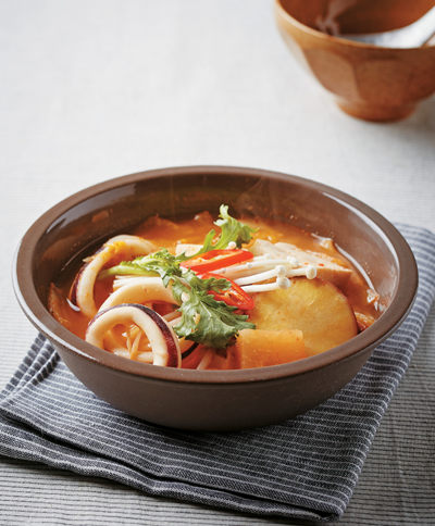 Ojingeo Kimchi Jjigae (Korean Squid and Kimchi Stew)