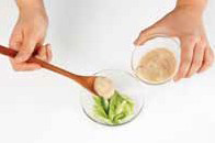 Sundubu Sagwa Sosu Oi Muchim (Cucumber Salad with Soft Tofu and Apple Dressing)