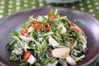 Dolnamul Salad (Korean Stonecrop Salad with Lemon Mayo Dressing)