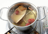 Samgye Budae Jjigae (Chicken & Herbal Broth Army Stew)
